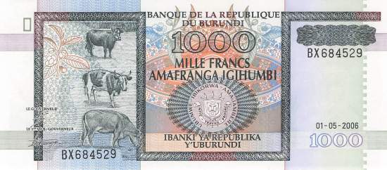 Burundi p39d 1000 Francs 2006